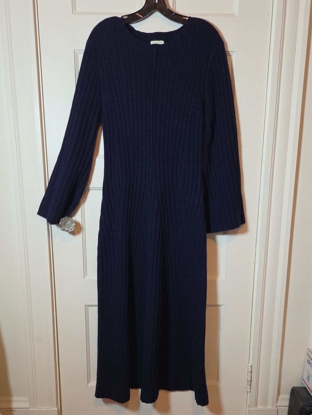 Tuckernuck Classic Navy Ribbed Knit Women's Dress 100% Wool Size Medium
